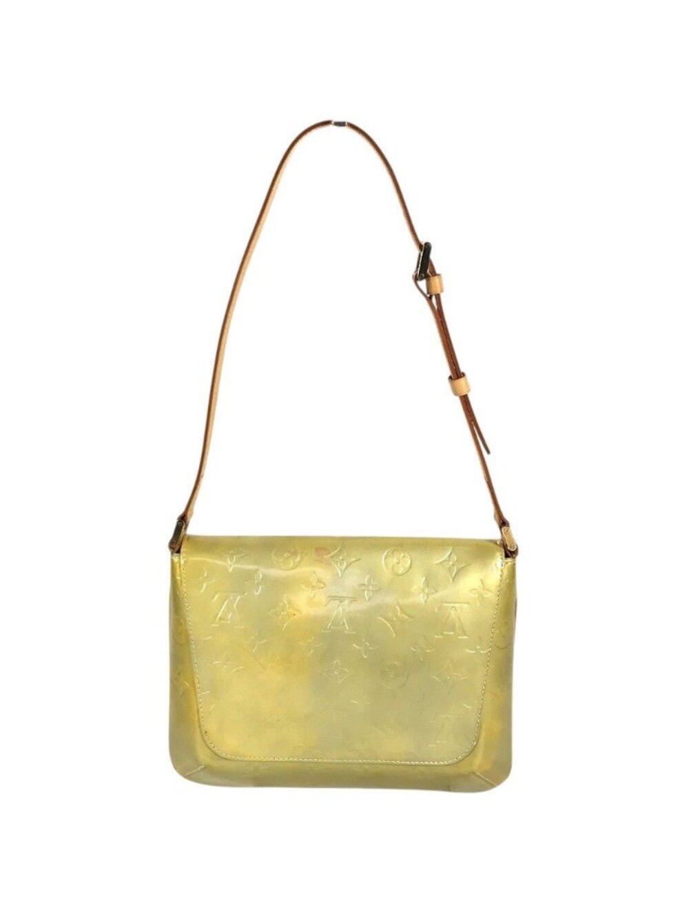 Louis Vuitton Shoulder Bag Thompson Street Monogram Vernis Gray Silver